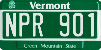VT license plate NPR901
