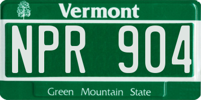 VT license plate NPR904