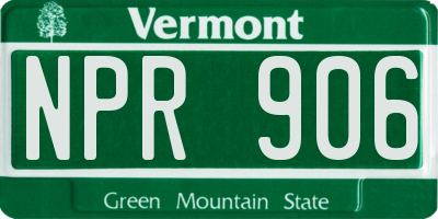 VT license plate NPR906