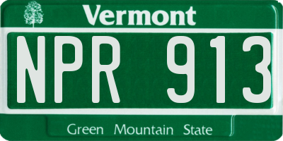 VT license plate NPR913
