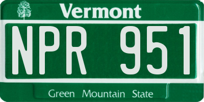 VT license plate NPR951