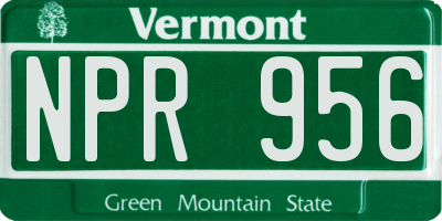 VT license plate NPR956