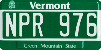 VT license plate NPR976