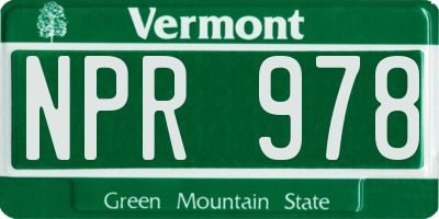 VT license plate NPR978