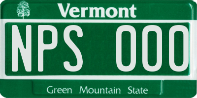 VT license plate NPS000