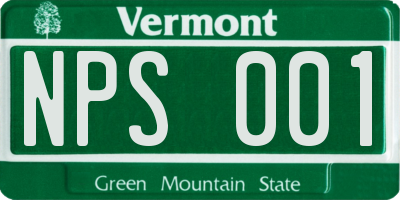 VT license plate NPS001
