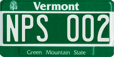 VT license plate NPS002