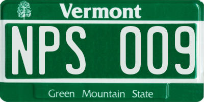 VT license plate NPS009