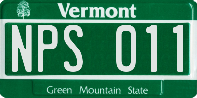 VT license plate NPS011