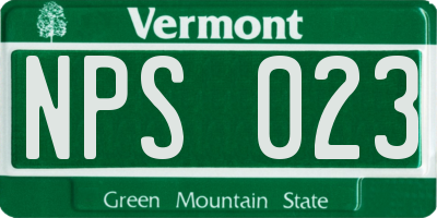 VT license plate NPS023