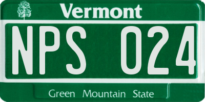VT license plate NPS024