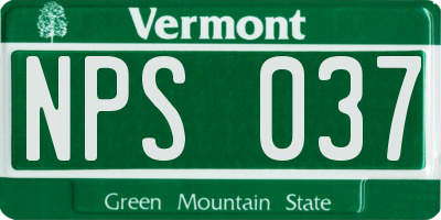 VT license plate NPS037