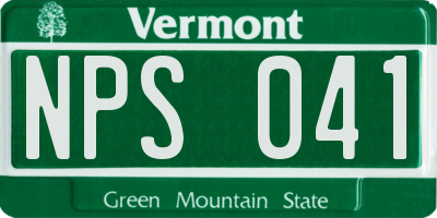 VT license plate NPS041