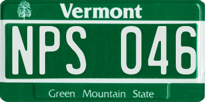 VT license plate NPS046
