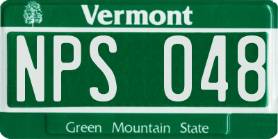 VT license plate NPS048