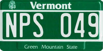 VT license plate NPS049