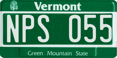 VT license plate NPS055
