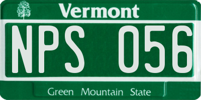VT license plate NPS056