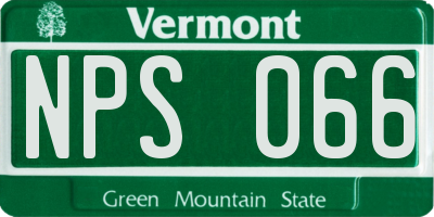 VT license plate NPS066