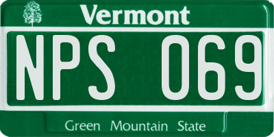 VT license plate NPS069