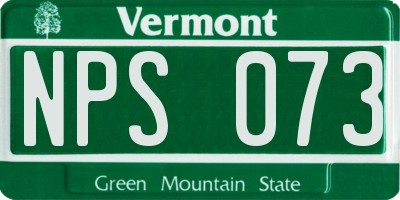 VT license plate NPS073