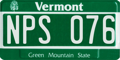 VT license plate NPS076