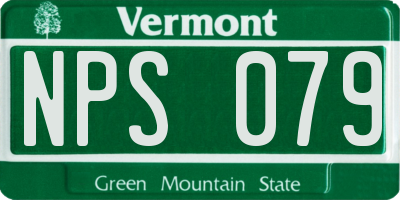 VT license plate NPS079