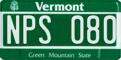 VT license plate NPS080