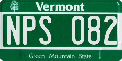 VT license plate NPS082