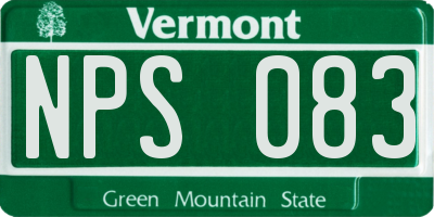 VT license plate NPS083