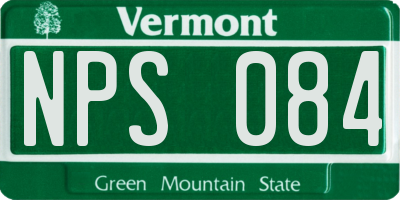 VT license plate NPS084