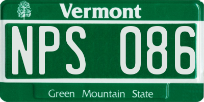 VT license plate NPS086