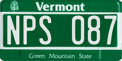 VT license plate NPS087