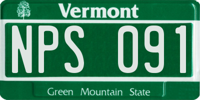 VT license plate NPS091