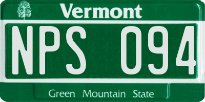 VT license plate NPS094