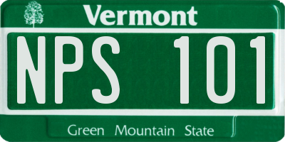 VT license plate NPS101