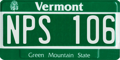 VT license plate NPS106