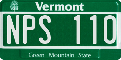 VT license plate NPS110