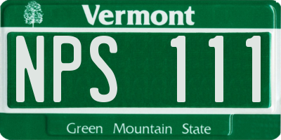 VT license plate NPS111