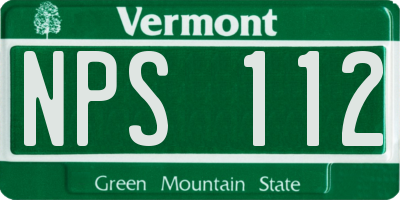 VT license plate NPS112