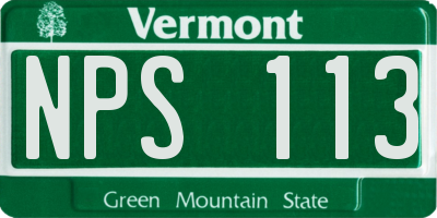 VT license plate NPS113