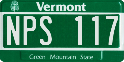 VT license plate NPS117