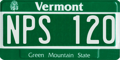 VT license plate NPS120