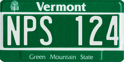 VT license plate NPS124