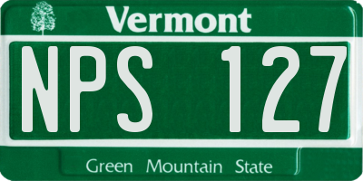 VT license plate NPS127