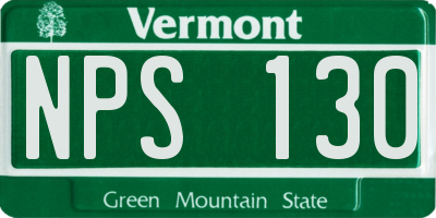 VT license plate NPS130