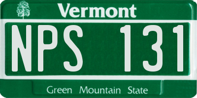 VT license plate NPS131