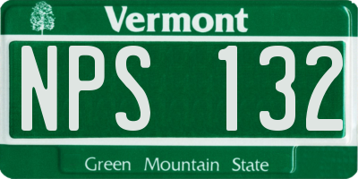VT license plate NPS132