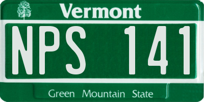 VT license plate NPS141