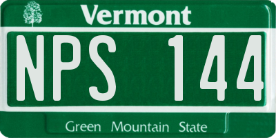 VT license plate NPS144